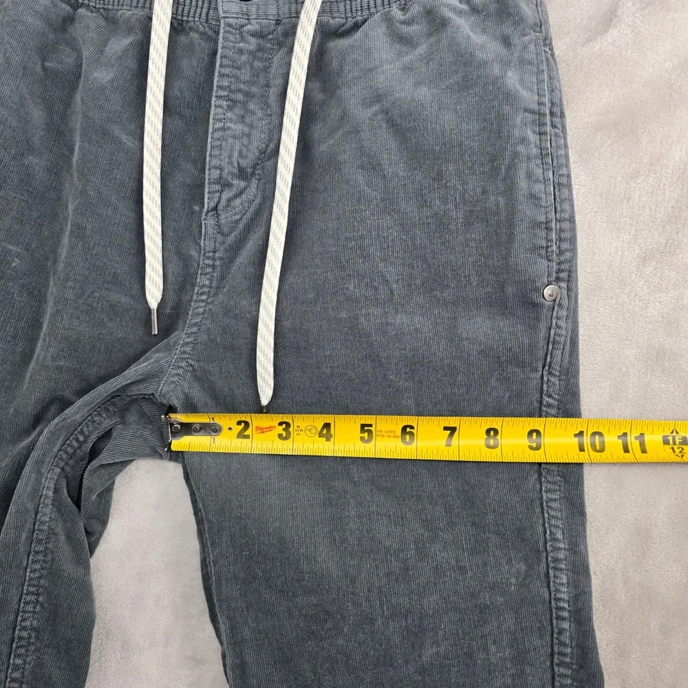 Vuori Mens Corduroy Pants Size Small Elastic Waist Casual‎ Drawstring Gray